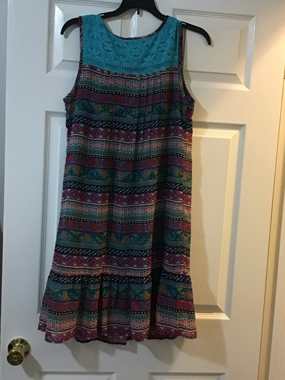 Boho Print Sleeveless Dress in Teal - Unknown Brand - Picture 4 of 4